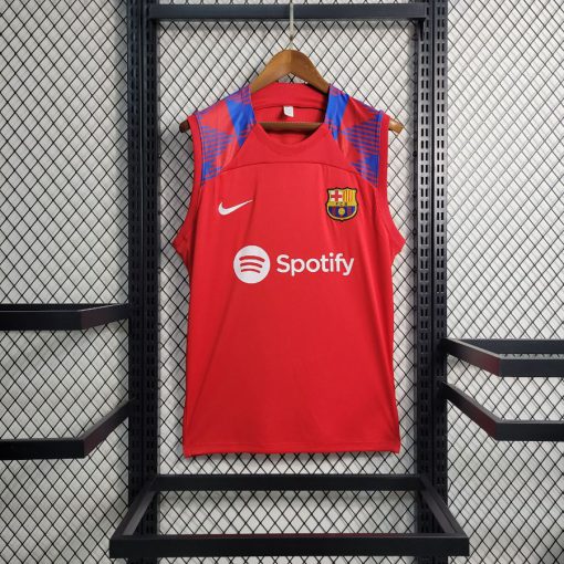 لباس تمرین آستین حلقه بارسلونا 2023 قرمز